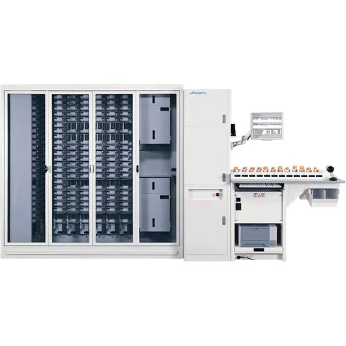 ScriptPro SP 200 automated vial-filling system at Anchor Drugs Pharmacy
